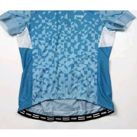 NEW! Women’s VEBE Sport 1/4 Zip Cycling Jersey Blue Top Athletic Bike Large - Picture 3 of 8